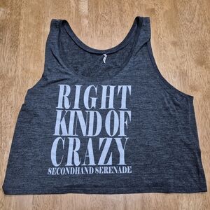 Secondhand Serenade gray And White Cropped Tank Top Shirt